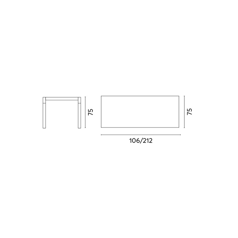 Tavolo Balcone Capannori Moia 106-212x75 Alluminio Chocolate