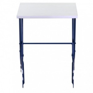 Tavolino metallo mare 1-2 remi blu rettangolare cm56x40h73,5