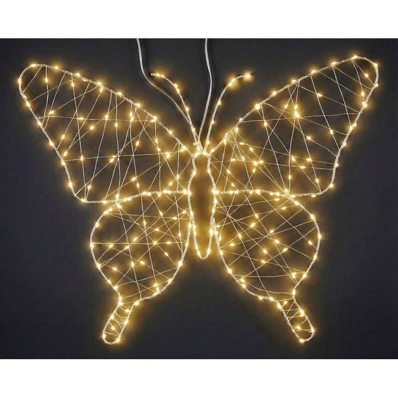 Farfalla luminosa con 228 microled bianco caldo con flash