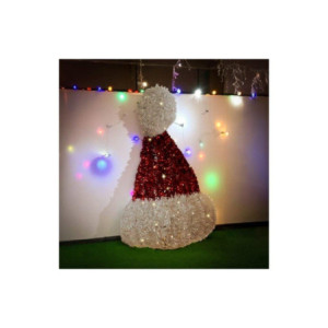 Struttura luminosa cappello di Babbo Natale 3D luci bianco