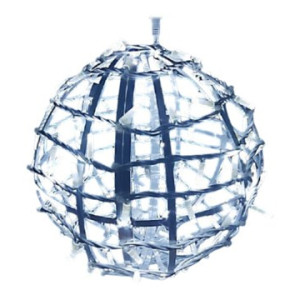 Sfera luminosa 3D in alluminio bianco freddo con flash