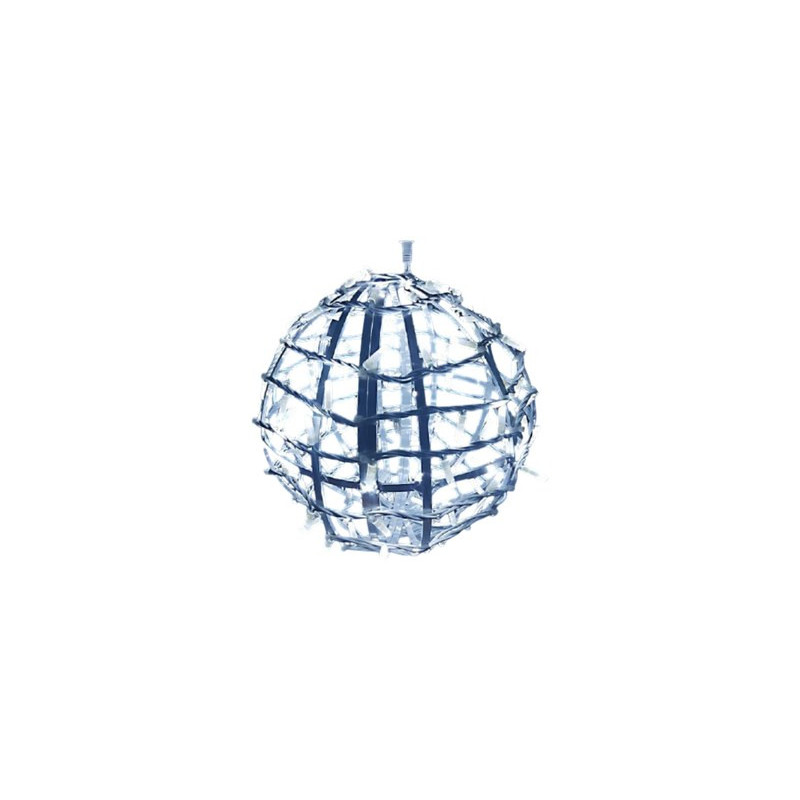 Sfera luminosa 3D in alluminio bianco freddo con flash