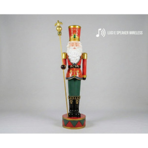 Schiaccianoci Babbo Natale in Fiberglass con luci bluetooth