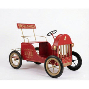Automobile Vintage Christmas in metallo Rosso e Oro
