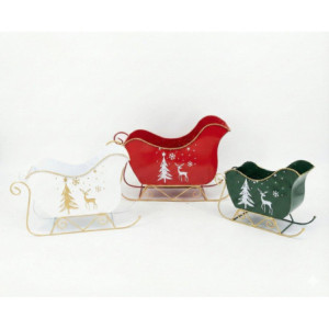 Set 3 slitte in metallo Rosso, Bianco e Verde con in metallo