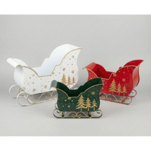 Set 3 slitte in metallo Rosso, Bianco e Verde con