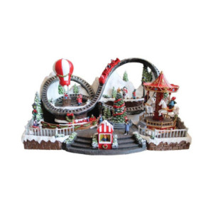 Funny fair village in resina con led 55,5x34,5x30,5cm