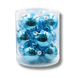 Box 6 sfere finitura lucida celeste diametro 10 cm
