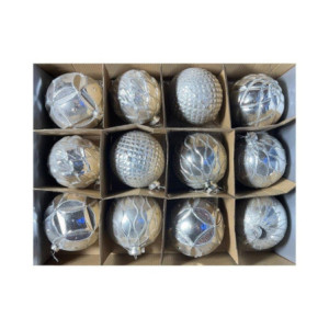 Sfere in vetro argento Box 12