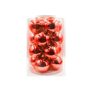 Sfere natalizie rosso Box 16 - 8 cm