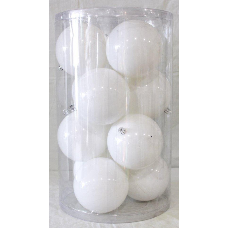 Sfere natalizie bianco Box 12 - 10 cm