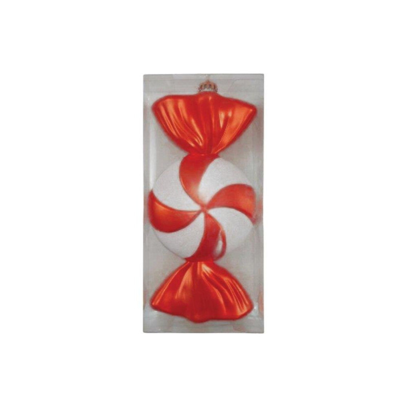Caramella decorativa Round rosso e bianco 30 cm