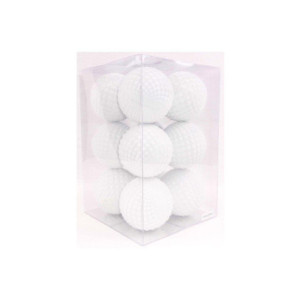 Box 12 sfere con rombi bianco diametro 8 cm