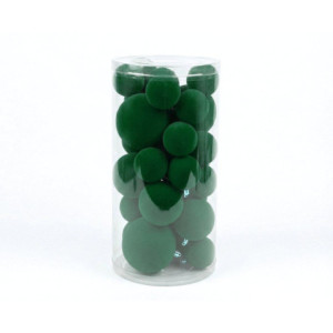 Box 34 sfere in velluto Verde Diam.10-8-6 cm