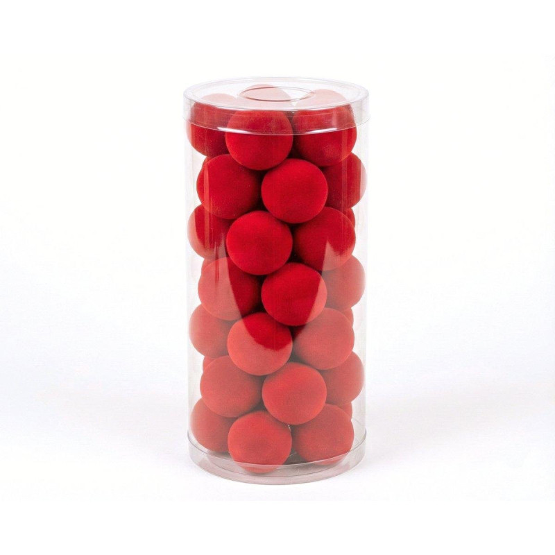 Set 36 sfere in velluto Rosso Diam.4 cm