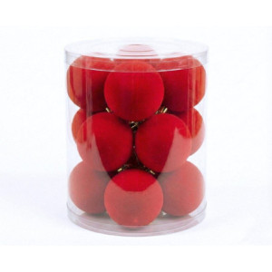 Set 12 sfere in velluto Rosso Diam.8 cm