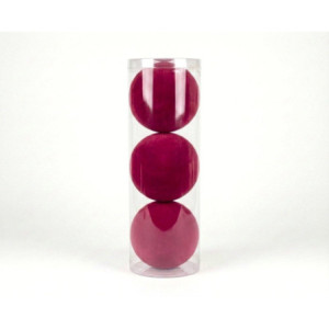 Set 3 sfere in velluto Bordeaux Diam.15 cm