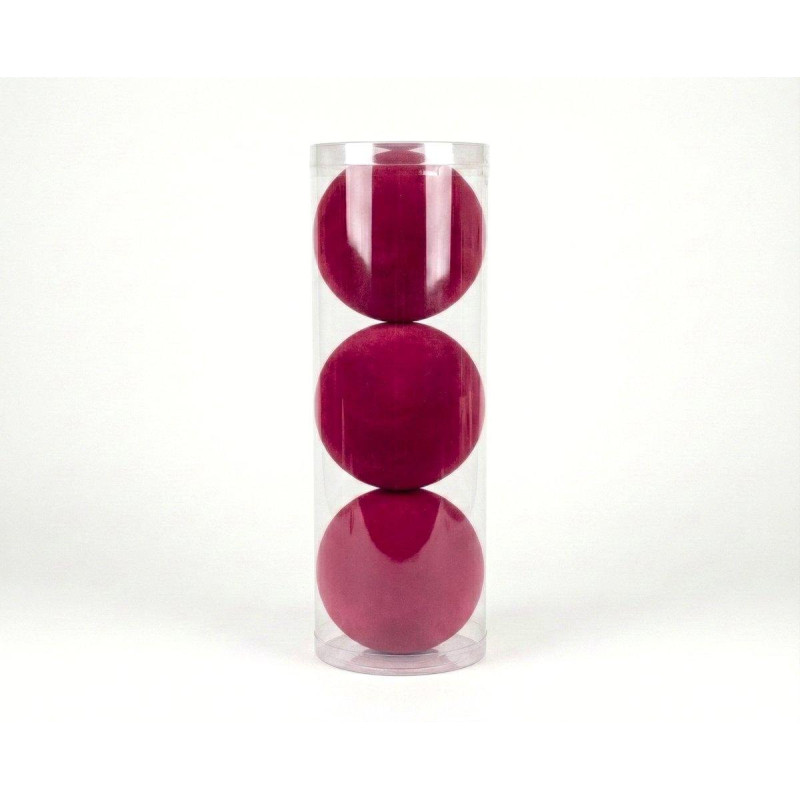 Set 3 sfere in velluto Bordeaux Diam.15 cm