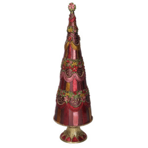 Albero resina fiori bordeaux cm ø12h43