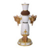 Portacandele resina soldatino oro cm25x13,5h45,5