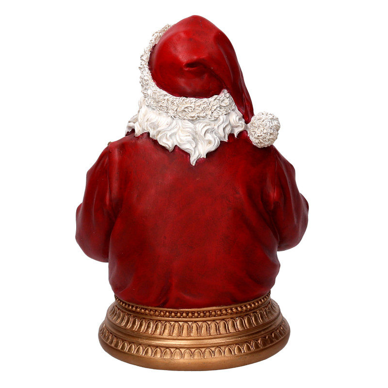 Busto babbo natale resina con regali rosso cm21,5x17,5h28,5