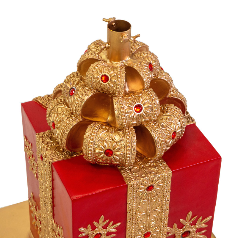 Base albero max h210 resina pacco regalo oro e rosso