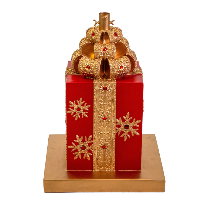 Base albero max h210 resina pacco regalo oro e rosso