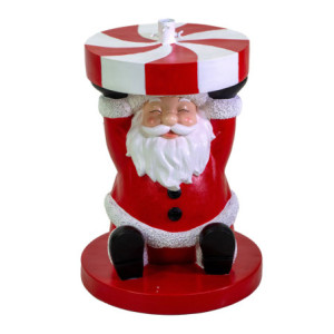 Base albero max h210 resina babbo natale rosso cm52x52h63
