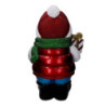 Pupazzo di neve resina bianco con regalo e led cm38x28h62,5
