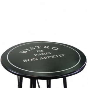 Tavolino metallo con 4 sgabelli nero tondo cmø78h102
