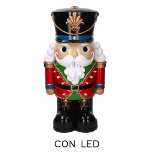Soldatino resina rosso con led cm33x25h61,5