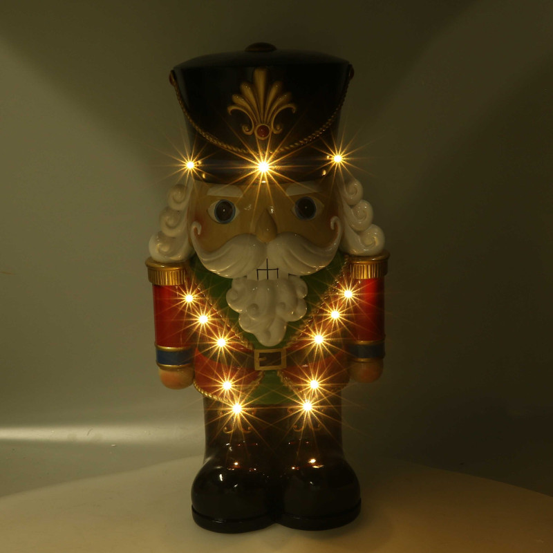 Soldatino resina rosso con led cm33x25h61,5