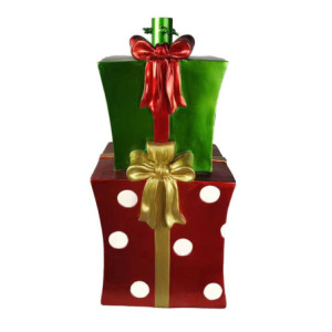 Base albero max h150 resina pacchi regalo verde e rosso