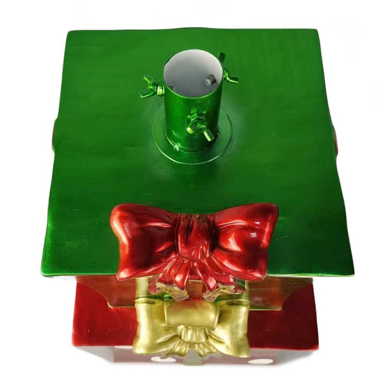 Base albero max h150 resina pacchi regalo verde e rosso