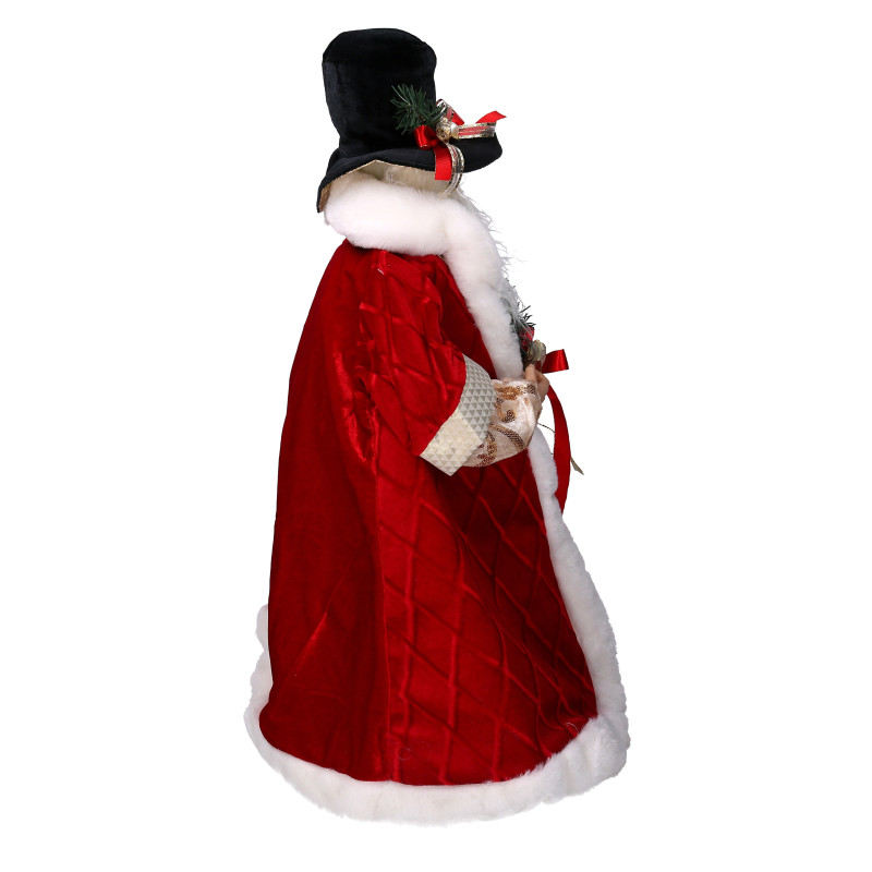 Babbo natale tessuto nero rosso cm30x20h66