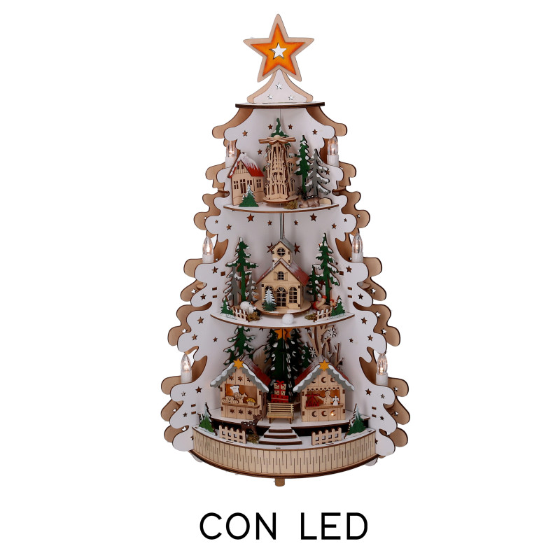 Casetta legno con naturale led cm30x18h55