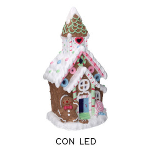 Casetta resina candy rosa con led cm28x17h50