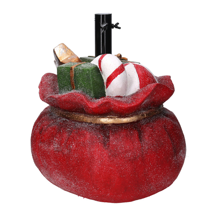 Base albero max h240 resina sacco di regali rosso
