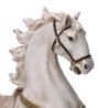 Cavallo a dondolo resina bianco e oro cm46x11h45