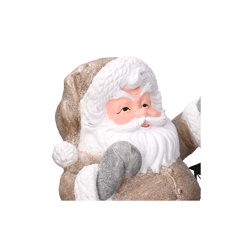 Babbo natale resina con lanterna bianco cm34,5x28,5h49,5