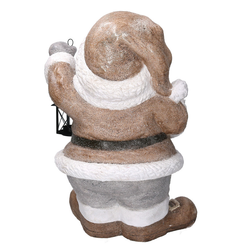 Babbo natale resina con lanterna bianco cm34,5x28,5h49,5