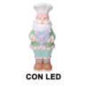 Babbo natale resina verde pastello con cuore e led
