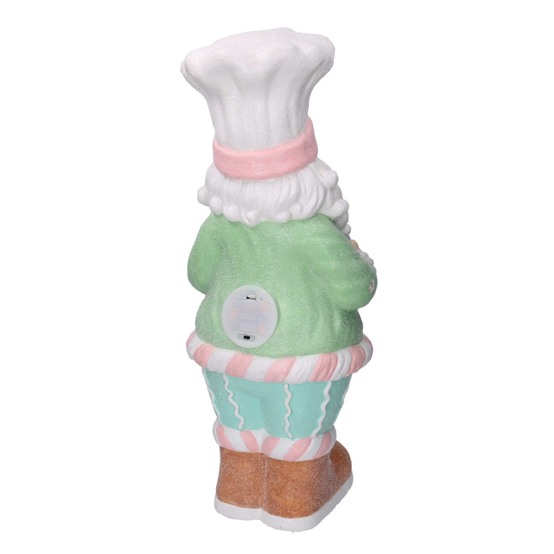 Babbo natale resina verde pastello con cuore e led