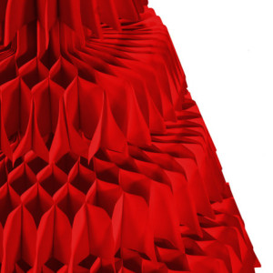 Zoom Albero carta a nido d'ape rosso cm ø82h100