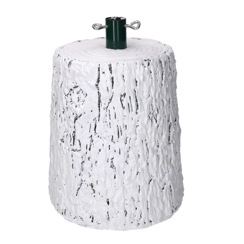 Base albero max h270 resina tronco innevato bianco cm ø30h50