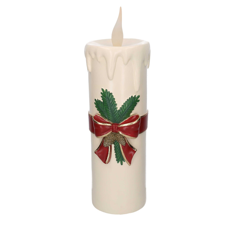 Candela resina bianco con led cm18,2x19,9h55,7