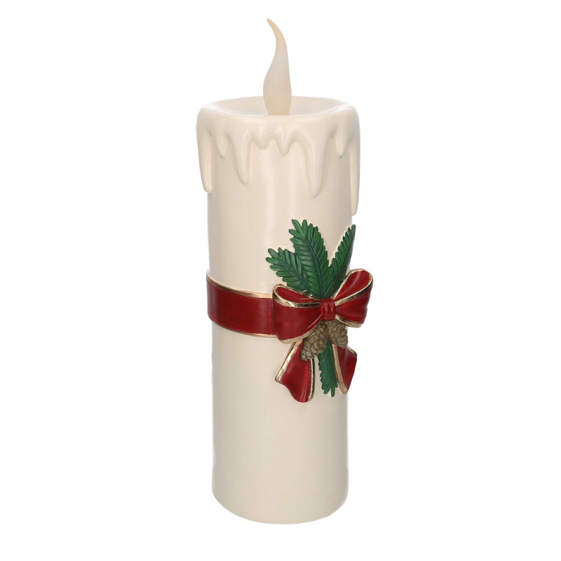 Candela resina bianco con led cm18,2x19,9h55,7
