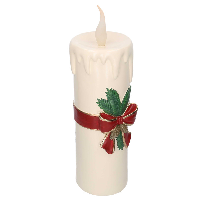 Candela resina bianco con led cm18,2x19,9h55,7