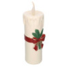 Candela resina bianco con led cm18,2x19,9h55,7