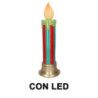 Candela resina righe verde e rosso con led cm ø25h79,5